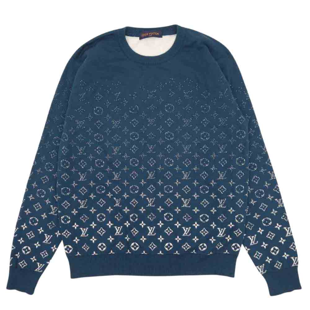 LOUIS VUITTON ルイ・ヴィトン 20AW 1A8A1V 国内正規品 Gradient Monogram Crewneck ヴァージルアブロー グラディエント グラデーション モノグラム クルーネック グリーン系 L【美品】【中古】