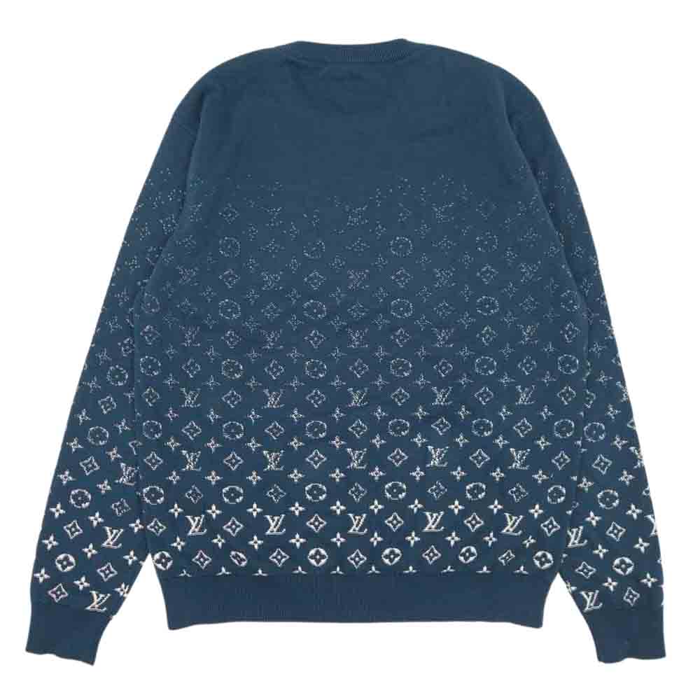LOUIS VUITTON ルイ・ヴィトン 20AW 1A8A1V 国内正規品 Gradient Monogram Crewneck ヴァージルアブロー グラディエント グラデーション モノグラム クルーネック グリーン系 L【美品】【中古】