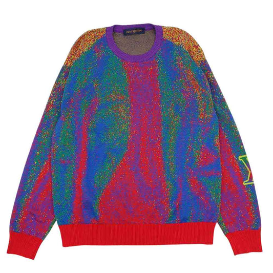 LOUIS VUITTON ルイ・ヴィトン 20SS 1A7X9X 国内正規品 LV Jacquard Crewneck ヴァージルアブロー ジャガード クルーネック マルチカラー系 L【美品】【中古】