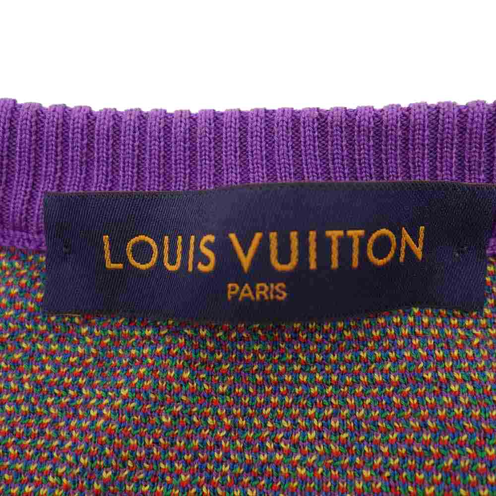 LOUIS VUITTON ルイ・ヴィトン 20SS 1A7X9X 国内正規品 LV Jacquard Crewneck ヴァージルアブロー ジャガード クルーネック マルチカラー系 L【美品】【中古】
