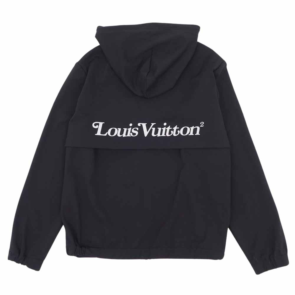 LOUIS VUITTON ルイ・ヴィトン 20AW HJY14W × NIGO ニゴー 国内正規品 LV ロゴ ナイロン ジップアップ パーカー ブラック系 L【美品】【中古】