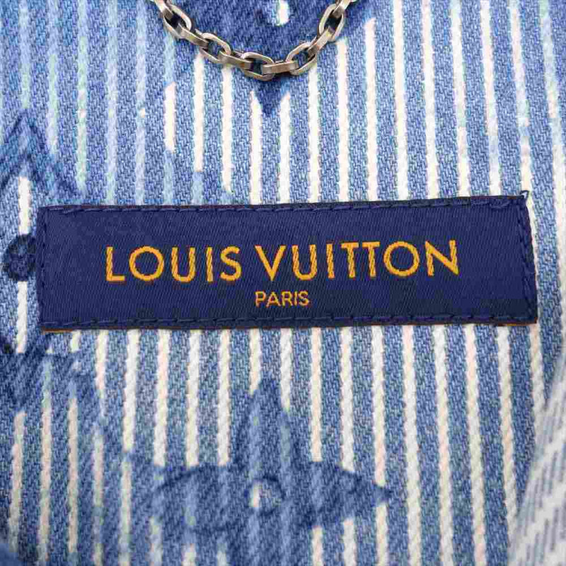 LOUIS VUITTON ルイヴィトン 21SS ストライプモノグラムデニムパンツ RM182M FMB HFY07W ブルー