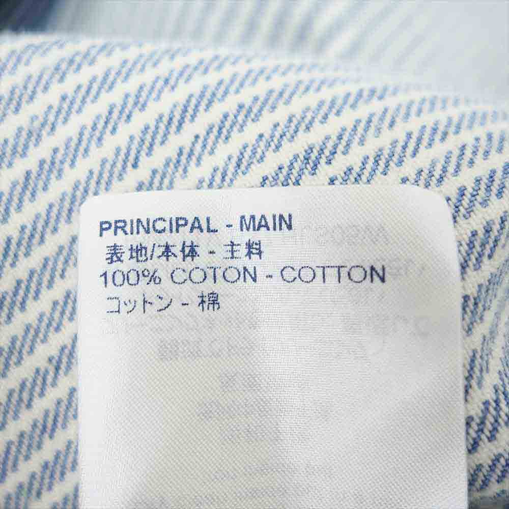 LOUIS VUITTON ルイ・ヴィトン 21SS 1A8QYG ストライプ モノグラム ワークウェア デニム シャツ ライトブルー系 XL【極上美品】【中古】