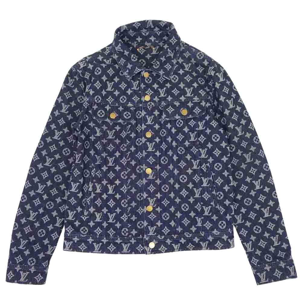 LOUIS VUITTON ルイ・ヴィトン 18AW 1A46VA POP UP STORE 限定 モノグラム デニム ジャケット インディゴブルー系 46【中古】