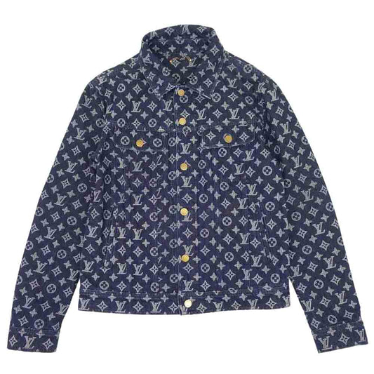 LOUIS VUITTON ルイ・ヴィトン 18AW 1A46VA POP UP STORE 限定 モノグラム デニム ジャケット インディゴブルー系 46【中古】
