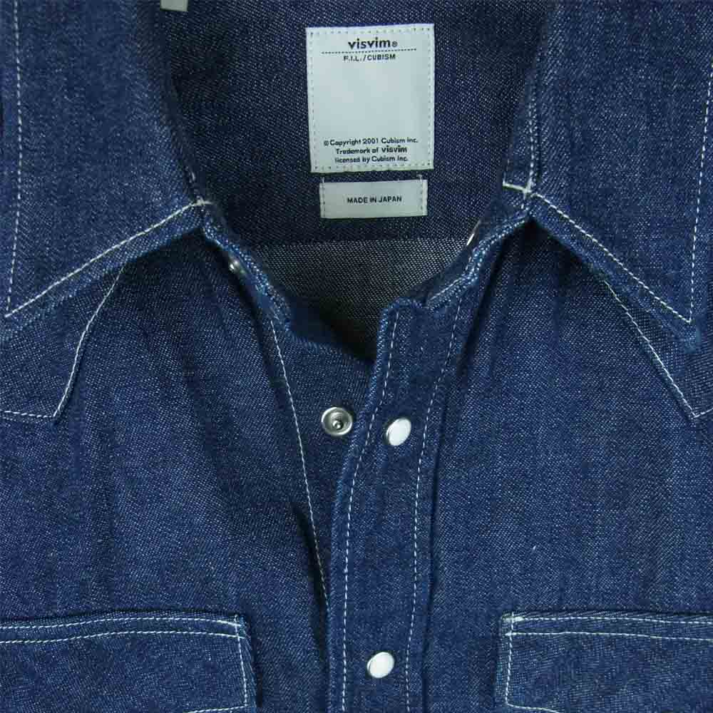 VISVIM ビズビム 17SS 117105007001 SOCIAL SCULPTURE SHIRT デニム ウエスタン 長袖 シャツ インディゴブルー系 1【極上美品】【中古】