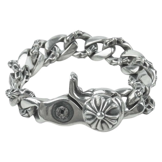 CHROME HEARTS クロムハーツ（原本無） ファンシーリンク チェーン クリップ ブレスレット シルバー系【中古】