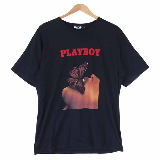 HYSTERIC GLAMOUR ヒステリックグラマー  12193CT03 PLAYBOY プレイボーイ プリント Tシャツ ブラック系 L【美品】【中古】