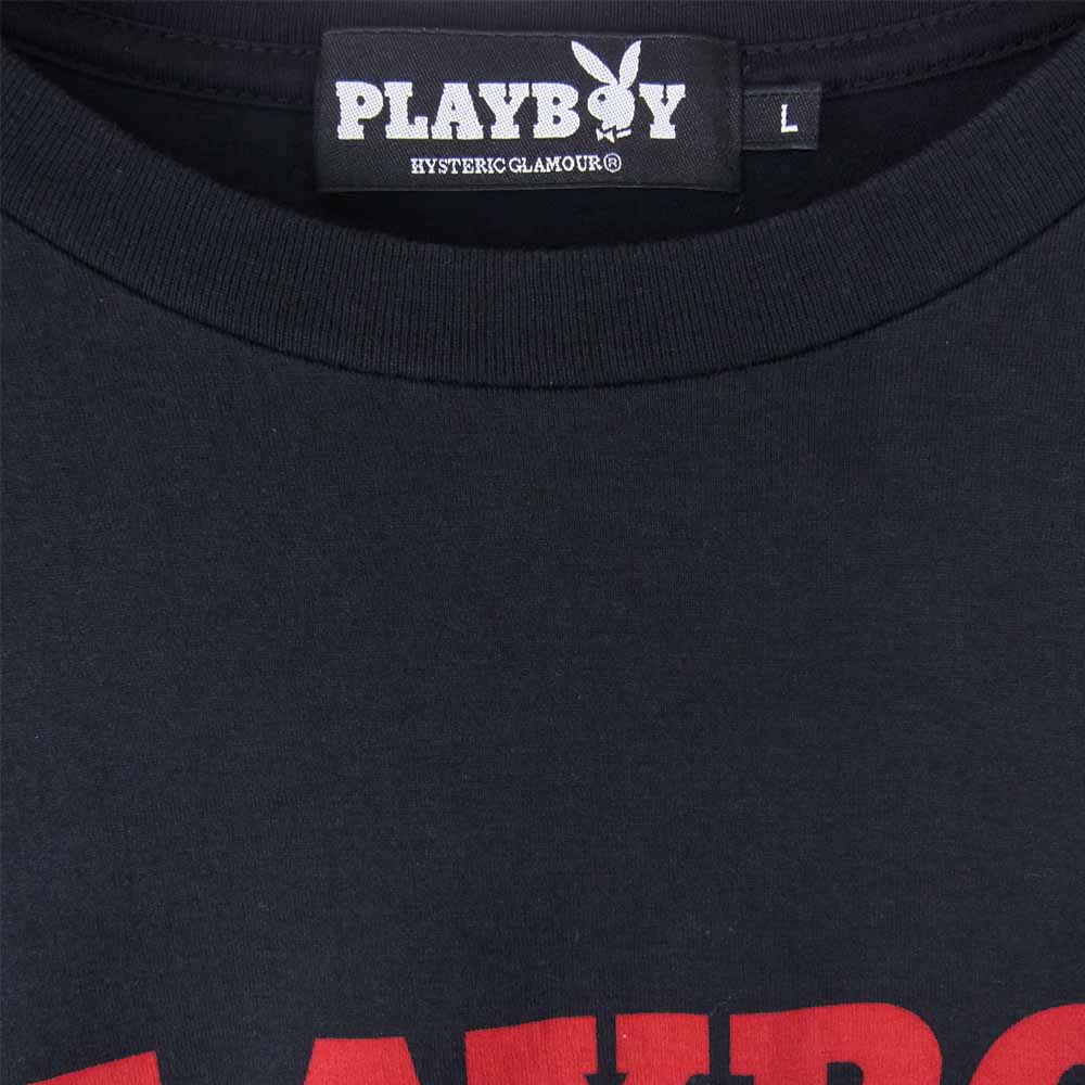 HYSTERIC GLAMOUR ヒステリックグラマー  12193CT03 PLAYBOY プレイボーイ プリント Tシャツ ブラック系 L【美品】【中古】