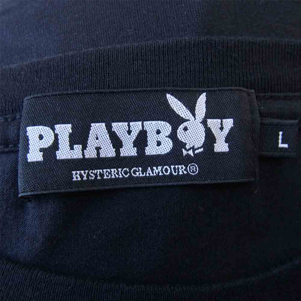HYSTERIC GLAMOUR ヒステリックグラマー  12193CT03 PLAYBOY プレイボーイ プリント Tシャツ ブラック系 L【美品】【中古】
