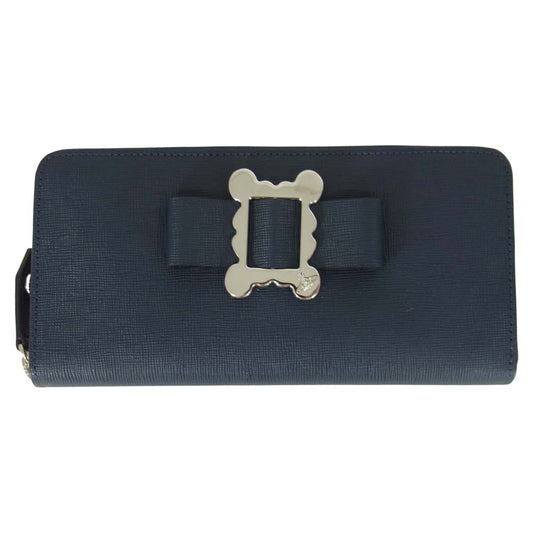 Vivienne Westwood ヴィヴィアンウエストウッド 3318Y712  ラウンド ジップ ロング ウォレット 長財布 ネイビー系【新古品】【未使用】【中古】