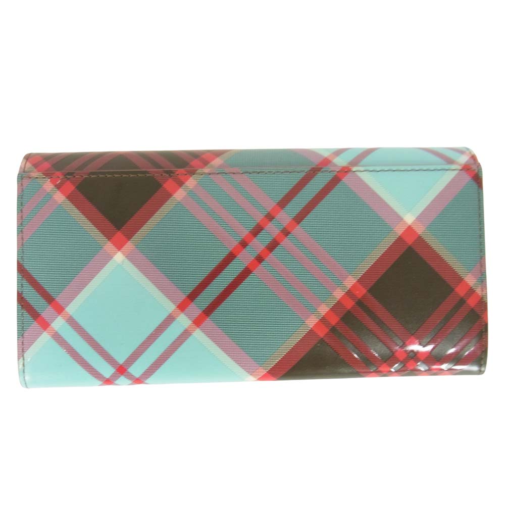 Vivienne Westwood ヴィヴィアンウエストウッド 3318AH01 ベルテッド タータン ターコイズ 長財布 ライトブルー系【新古品】【未使用】【中古】