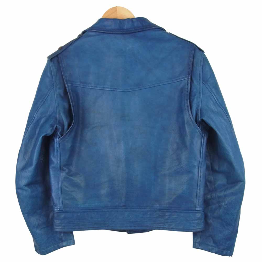 BLUE BLUE ブルーブルー 700015-016 JK1127 COW LEATHER カウレザー ダブルライダース ジャケット ブルー系 2【中古】