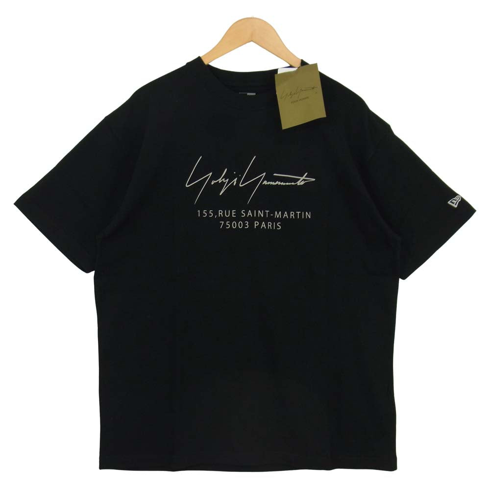 Yohji Yamamoto ヨウジヤマモト POUR HOMME プールオム × NEW ERA ニューエラ HR-T96-078-1A SS COTTON TEE コットン Tシャツ ブラック系 6【新古品】【未使用】【中古】