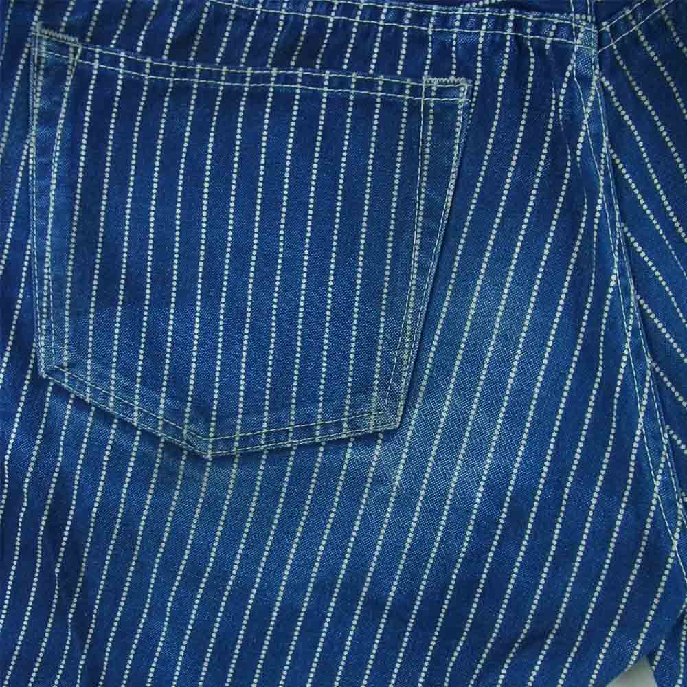 エターナル 52174 ウォバッシュ ストライプ 5ポケット コットン パンツ 日本製 インディゴブルー系 34【中古】