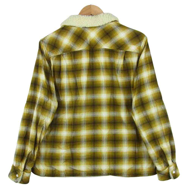 エヌエヌバイナンバーナイン NNS-F904 PULLOVER BOA CHECK SHIRT レースアップ プルオーバー ボア チェック シャツ イエロー系 2【中古】