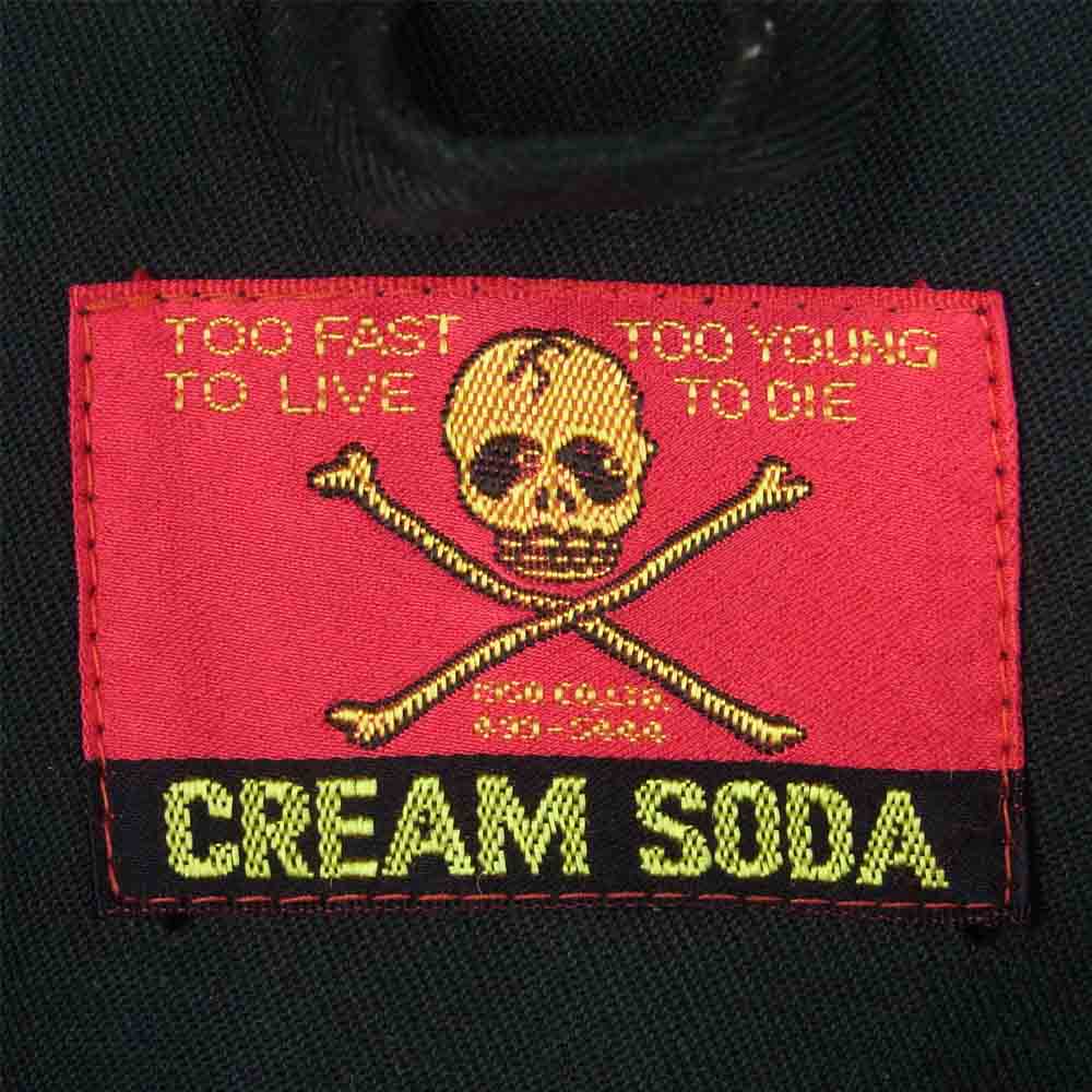 CREAM SODA クリームソーダ 金タグ ロカビリー 長袖 シャツ ポリエステル レーヨン ブラック系【中古】
