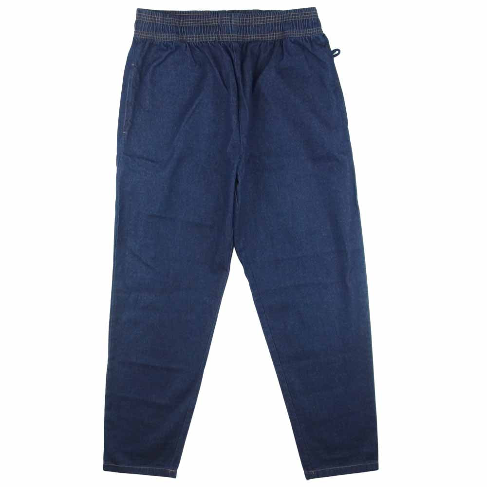 クックマン ウエストゴム デニム ワイド テーパード パンツ インディゴブルー系 XL【中古】