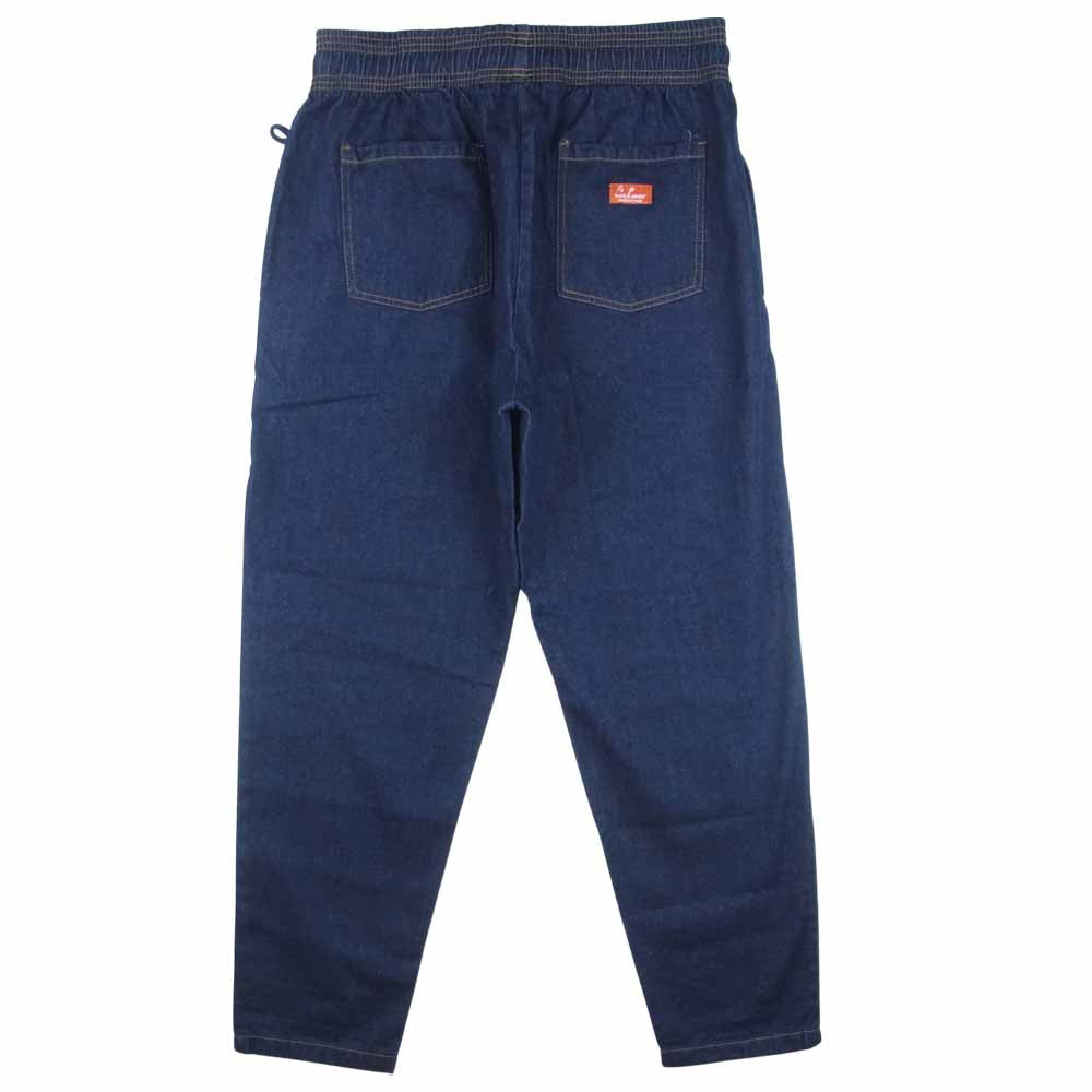 クックマン ウエストゴム デニム ワイド テーパード パンツ インディゴブルー系 XL【中古】