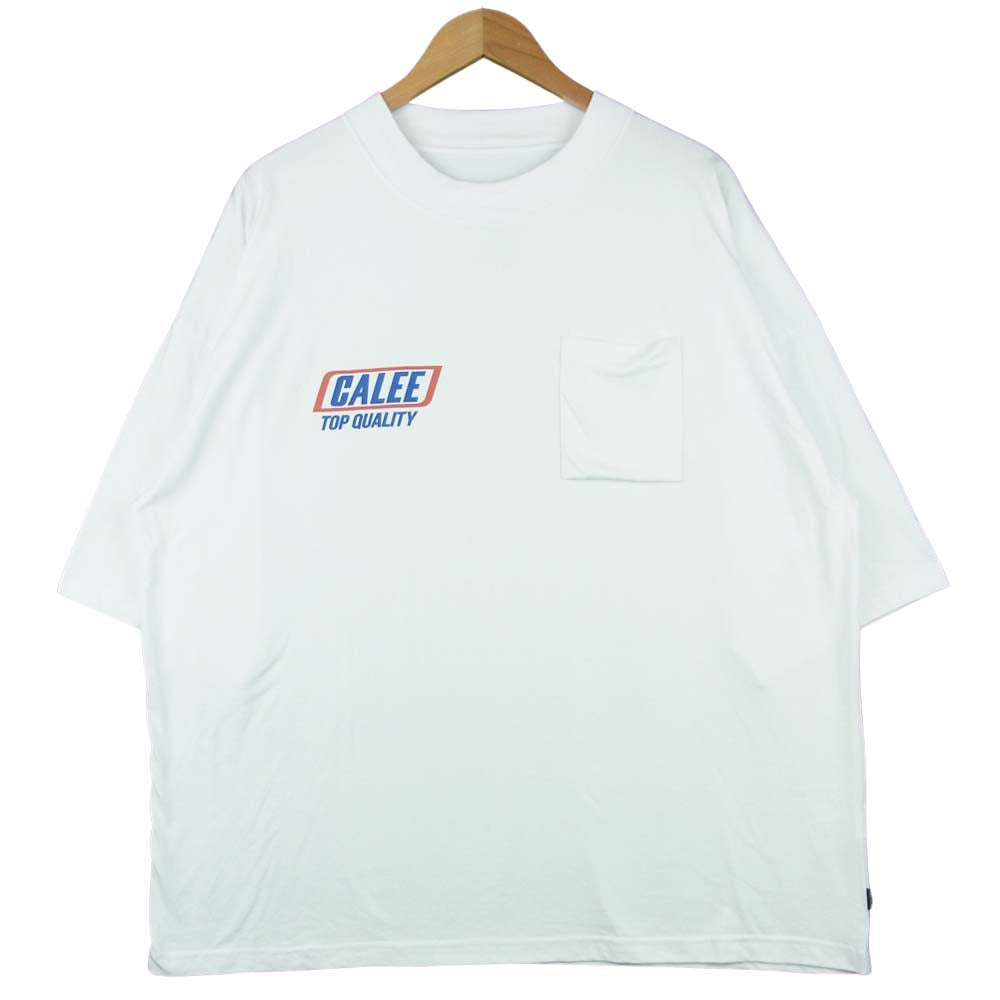 CALEE キャリー 21SHL-02 SHELTECH Drop shoulder t-shirt ドロップショルダー 半袖 Tシャツ ホワイト系 XL【中古】