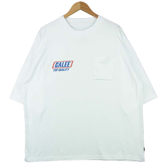 CALEE キャリー 21SHL-02 SHELTECH Drop shoulder t-shirt ドロップショルダー 半袖 Tシャツ ホワイト系 XL【中古】