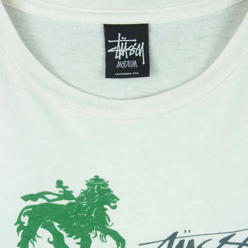 STUSSY ステューシー Logo Print T-Shirt ロゴ プリント 半袖 Tシャツ コットン ホワイト系 M【中古】