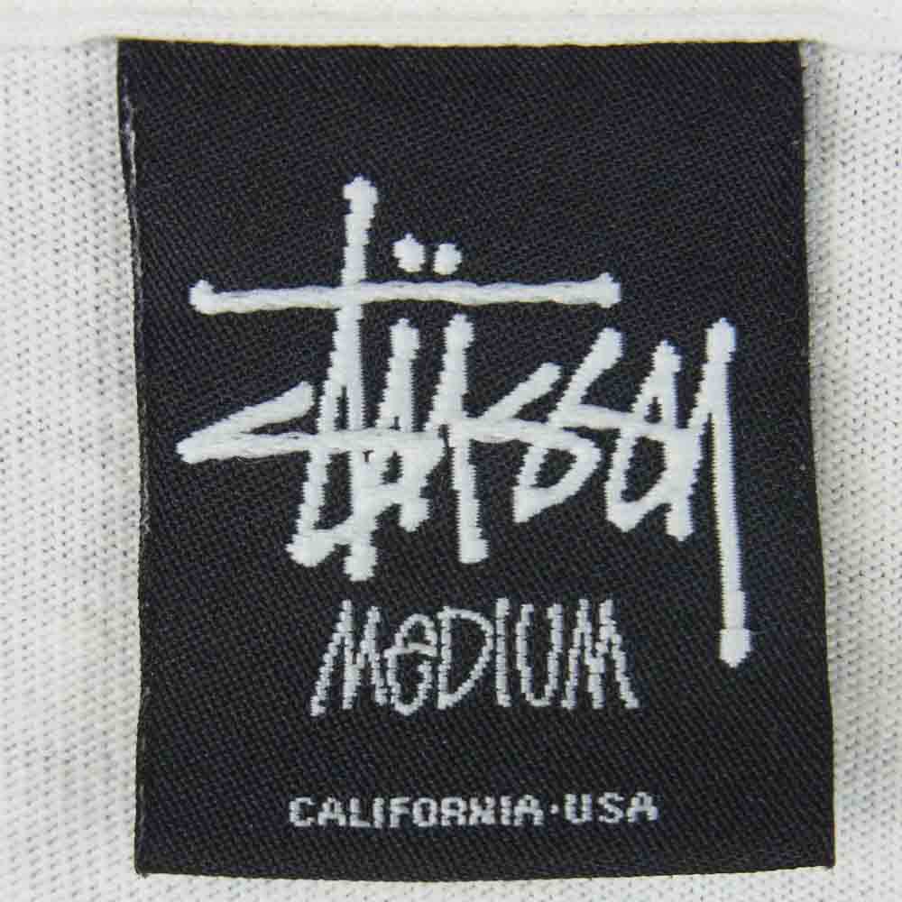 STUSSY ステューシー Logo Print T-Shirt ロゴ プリント 半袖 Tシャツ コットン ホワイト系 M【中古】