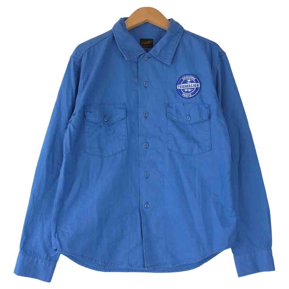 TENDERLOIN テンダーロイン T-WORK SHT ヘリンボーン ワーク ブルー系 XS【中古】