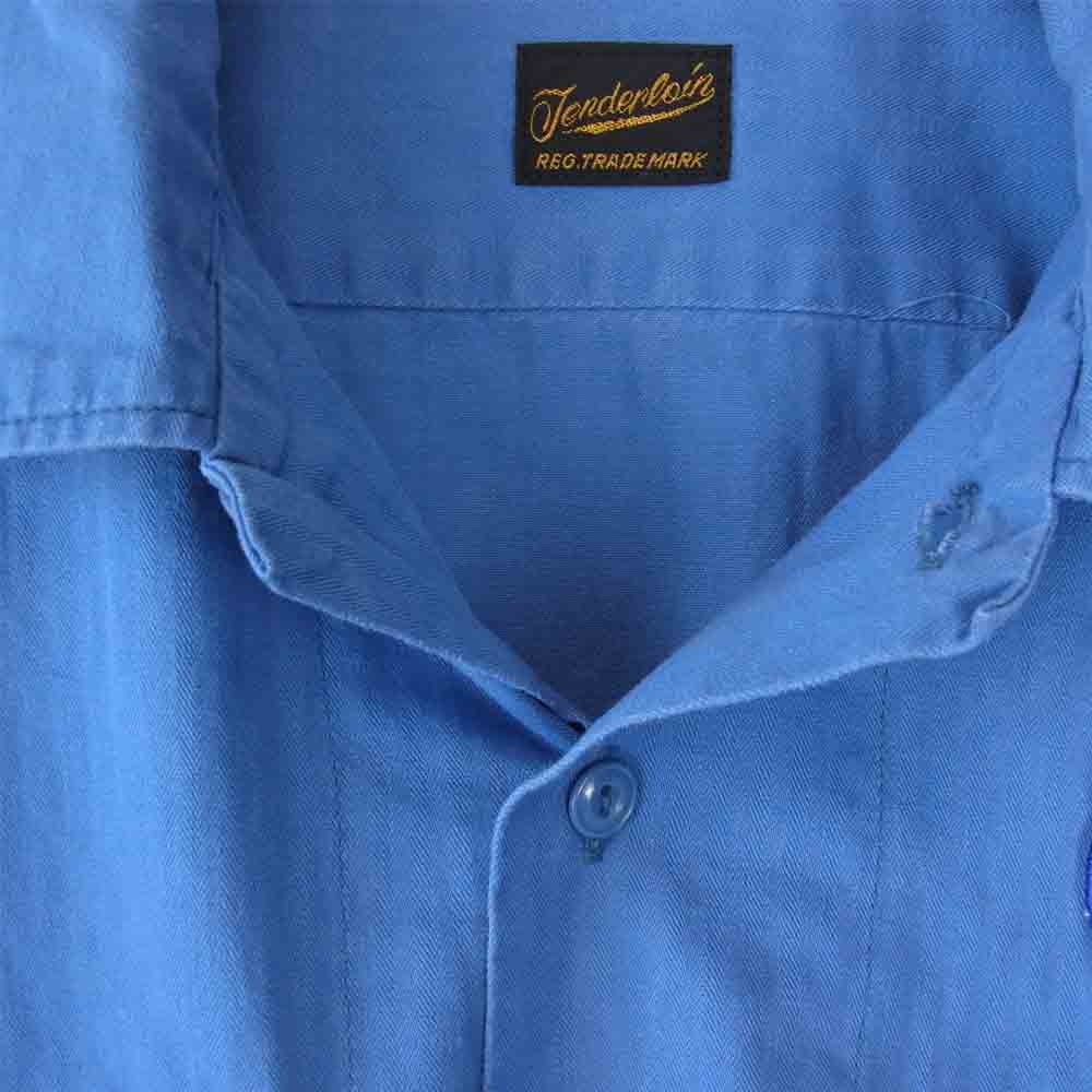 TENDERLOIN テンダーロイン T-WORK SHT ヘリンボーン ワーク ブルー系 XS【中古】