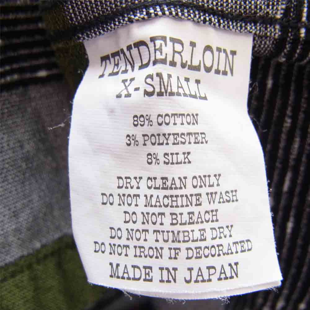 TENDERLOIN テンダーロイン T-BORDER SHT ボーダー オープンカラー カーキ系 グレー系 XS【中古】