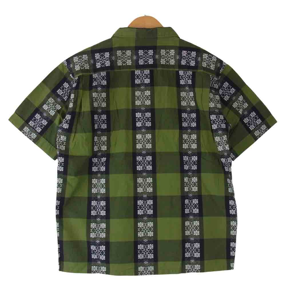 TENDERLOIN テンダーロイン T-CHECKED SHT SHORT エンブロイダリー 刺繍 チェック オープンカラー カーキ系 XS【中古】