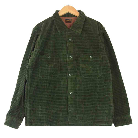 TENDERLOIN テンダーロイン T-CORDUROY SHT コーデュロイ オープンカラー カーキ系 S【中古】