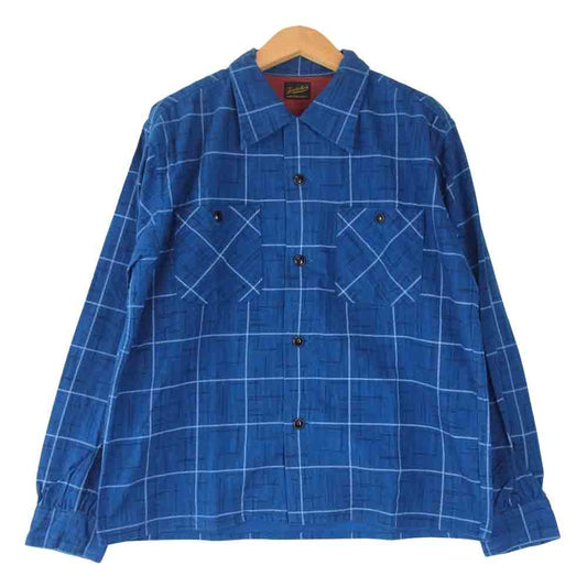 TENDERLOIN テンダーロイン T-PRINT FLANNEL SHT プリント フランネル オープンカラー ネイビー系 S【中古】