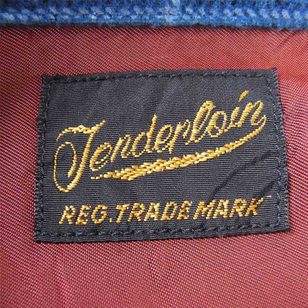 TENDERLOIN テンダーロイン T-PRINT FLANNEL SHT プリント フランネル オープンカラー ネイビー系 S【中古】