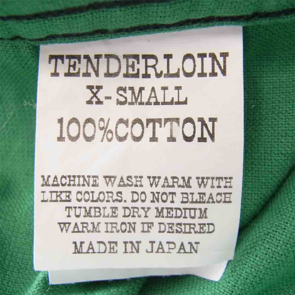 TENDERLOIN テンダーロイン T-PRINT FLANNEL SHT プリント フランネル オープンカラー グリーン系 XS【中古】