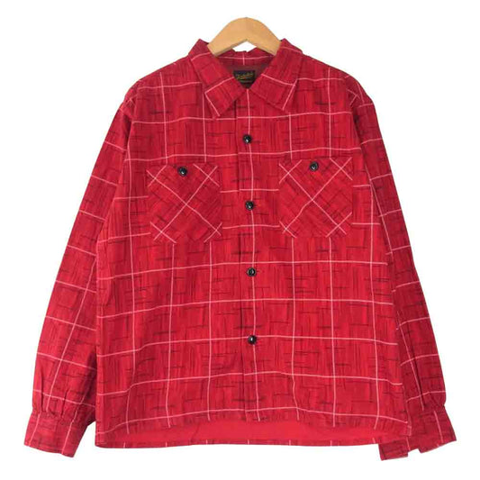 TENDERLOIN テンダーロイン T-PRINT FLANNEL SHT プリント フランネル オープンカラー レッド系 S【中古】