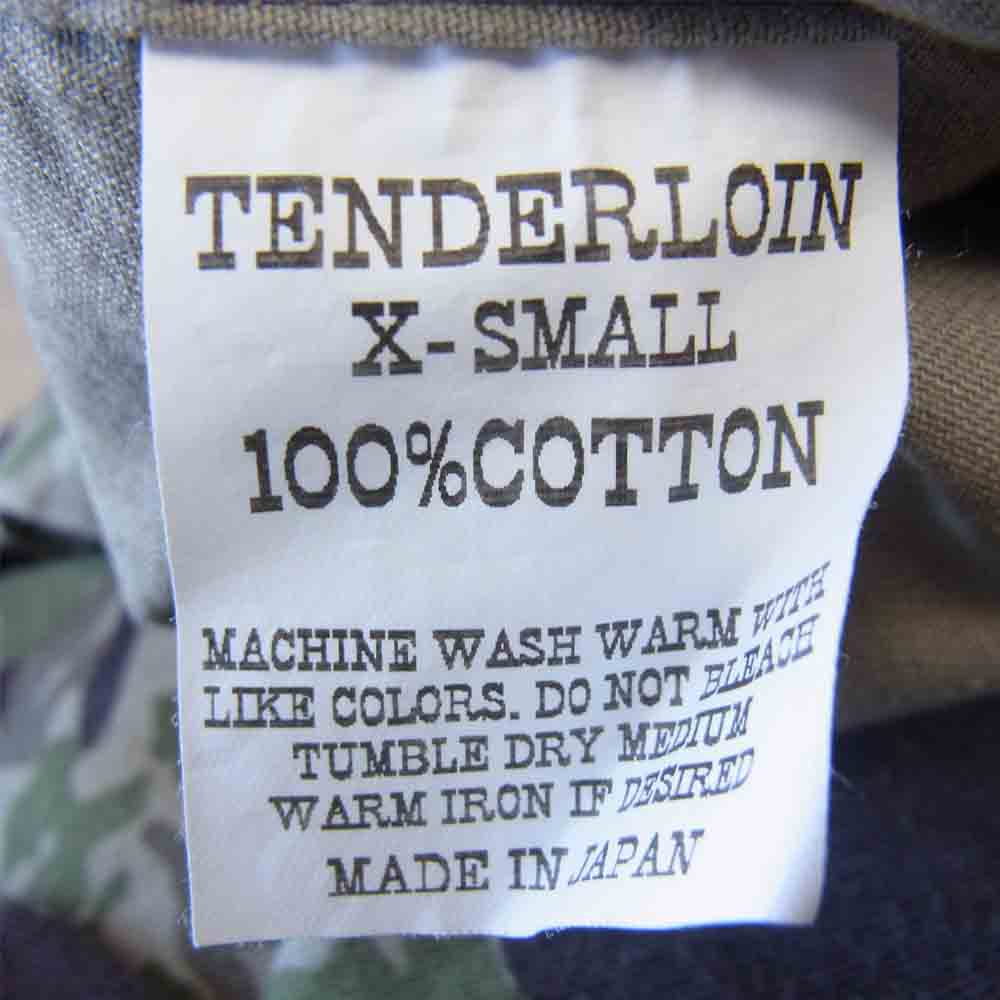 TENDERLOIN テンダーロイン T-BAMBOO SHT バンブー カモ柄 タイガーカモ カーキ系×ブラウン系 XS【中古】