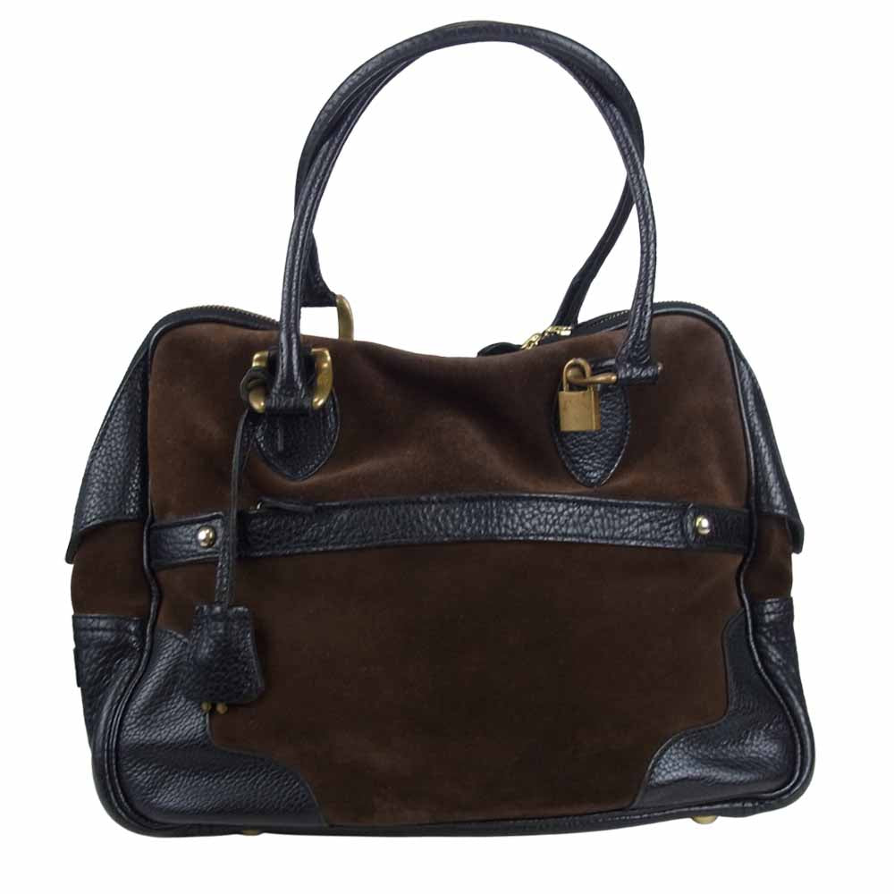 J&M Davidson ジェイアンドエムデヴィッドソン レザー スエード コンビ トート バッグ ブラック系×ブラウン系【中古】