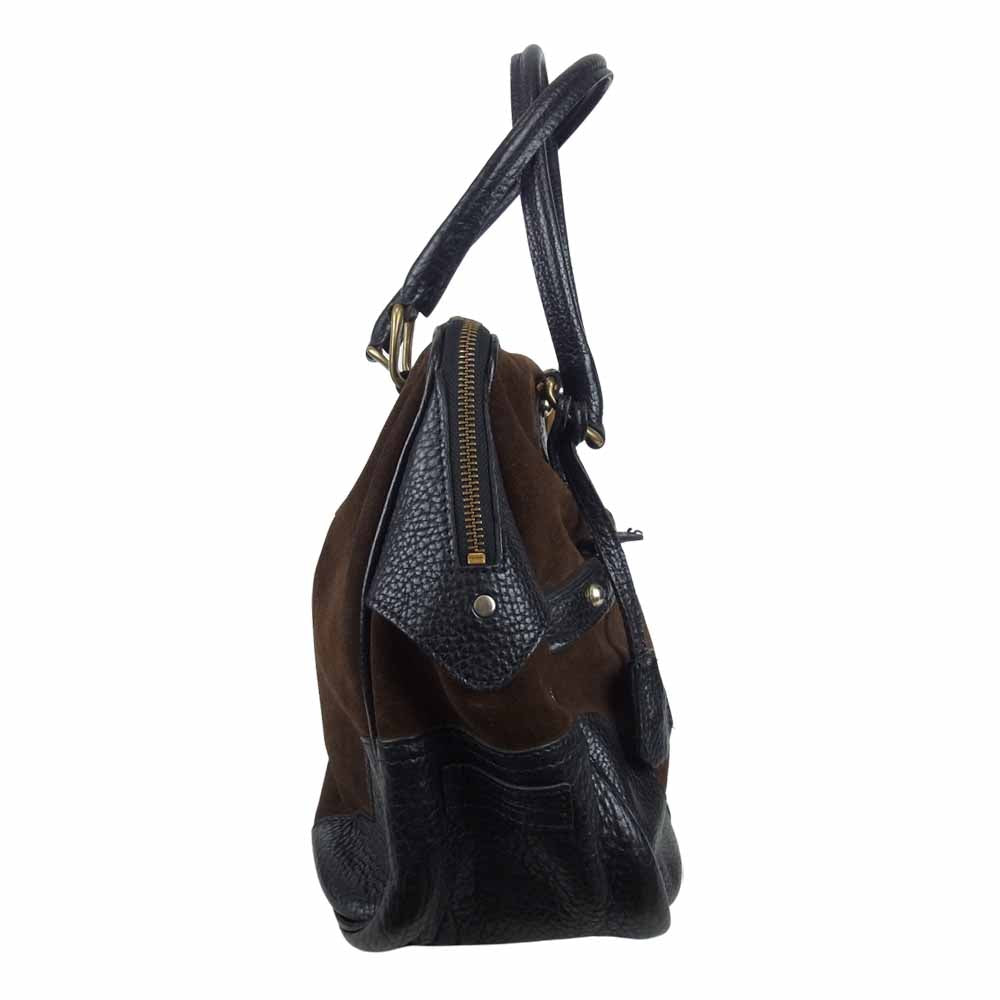 J&M Davidson ジェイアンドエムデヴィッドソン レザー スエード コンビ トート バッグ ブラック系×ブラウン系【中古】