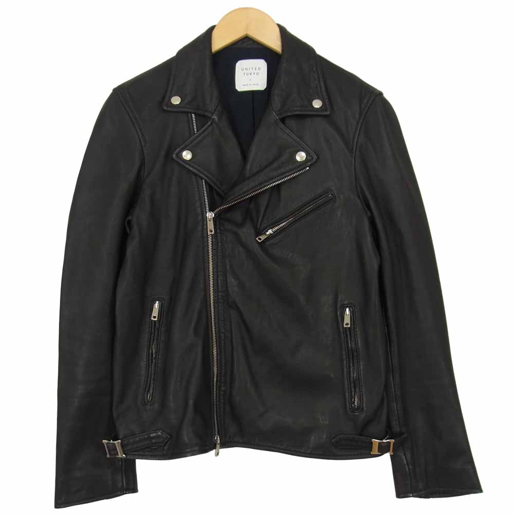 ユナイテッドトーキョー ラム レザー ダブル ライダース ジャケット ブラック系 1【中古】
