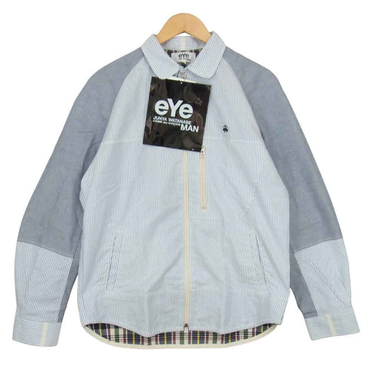 COMME des GARCONS コムデギャルソン JUNYA WATANABE MAN ジュンヤワタナベマン × ブルックスブラザーズ Brooks Brothers 19AW WE-B905 切替 ジップアップブルゾン ライトブルー系 L【新古品】【未使用】【中古】