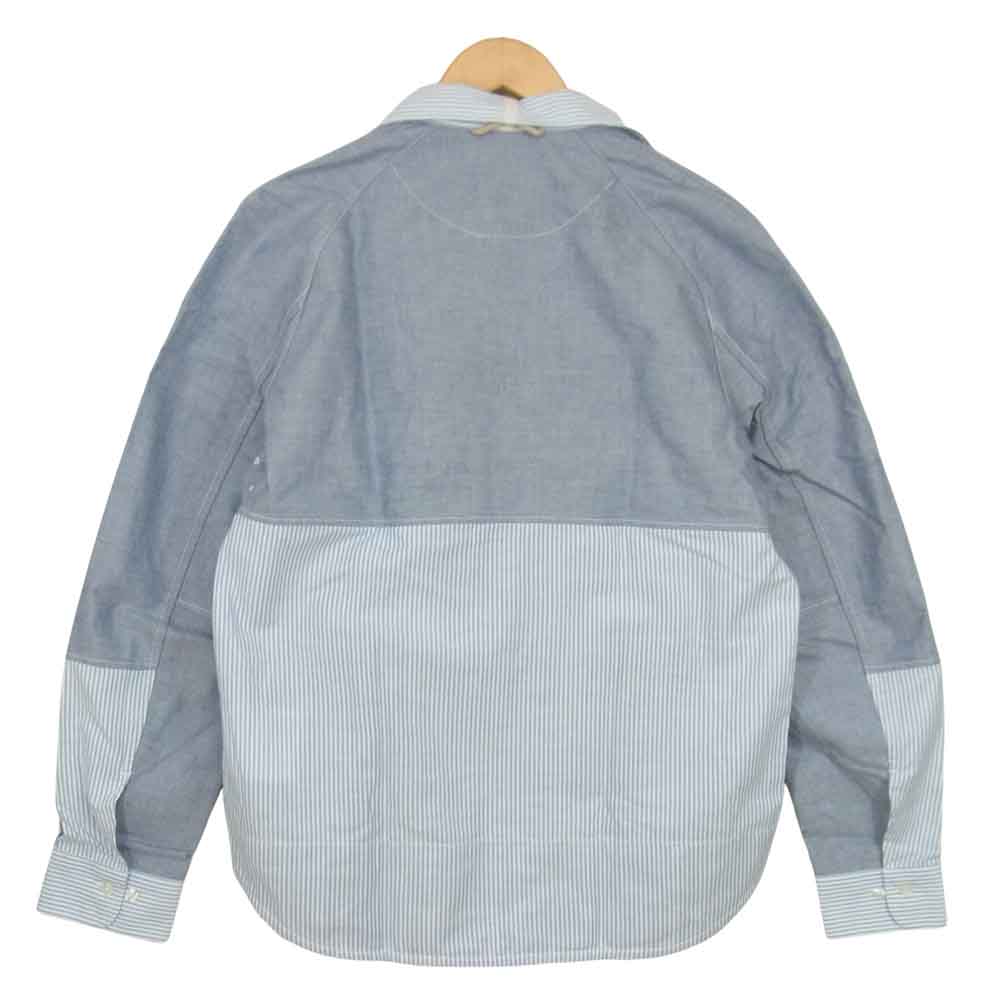 COMME des GARCONS コムデギャルソン JUNYA WATANABE MAN ジュンヤワタナベマン × ブルックスブラザーズ Brooks Brothers 19AW WE-B905 切替 ジップアップブルゾン ライトブルー系 L【新古品】【未使用】【中古】