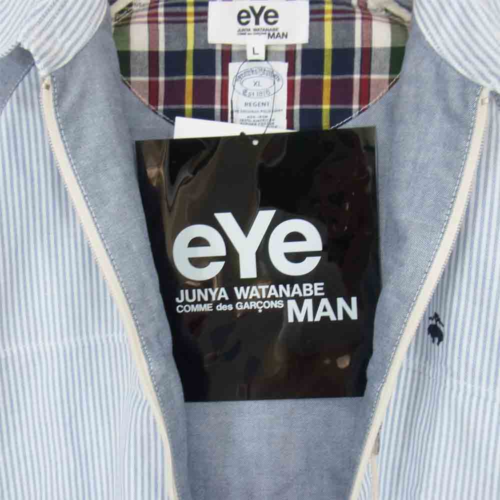 COMME des GARCONS コムデギャルソン JUNYA WATANABE MAN ジュンヤワタナベマン × ブルックスブラザーズ Brooks Brothers 19AW WE-B905 切替 ジップアップブルゾン ライトブルー系 L【新古品】【未使用】【中古】
