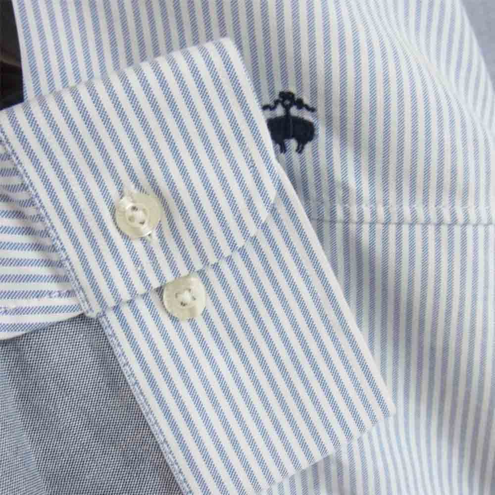 COMME des GARCONS コムデギャルソン JUNYA WATANABE MAN ジュンヤワタナベマン × ブルックスブラザーズ Brooks Brothers 19AW WE-B905 切替 ジップアップブルゾン ライトブルー系 L【新古品】【未使用】【中古】