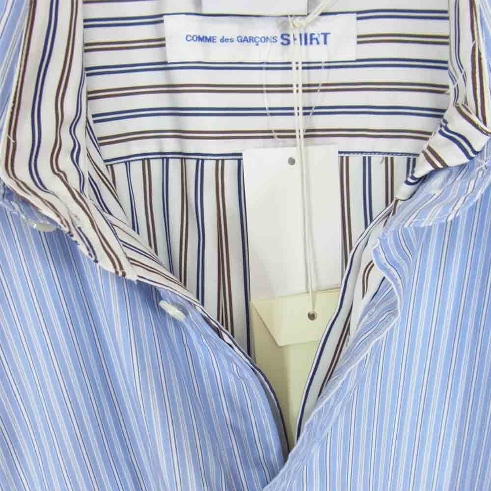 COMME des GARCONS コムデギャルソン SHIRT × ヴェトモン VETEMENTS 17SS MSS17CDG5レイヤード 切替シャツ ライトブルー系 M【新古品】【未使用】【中古】