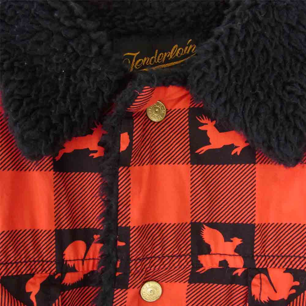 TENDERLOIN テンダーロイン T-SHERPA SHT W シェラ ウィンチェスター ボア チェック シャツ レッド系×ブラック系 XS【中古】