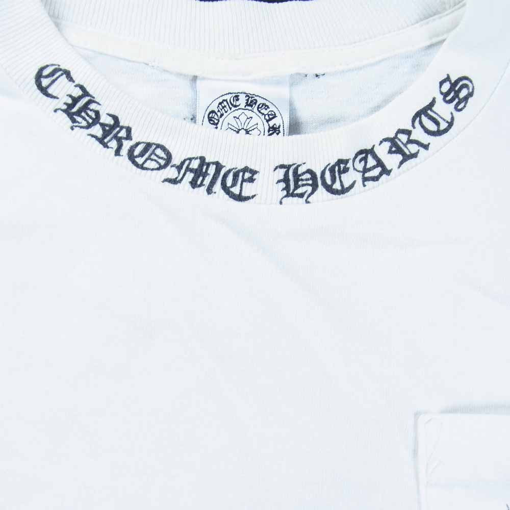 CHROME HEARTS クロムハーツ（原本無） スクロールラベル 胸ポケット ロゴ ダガー プリント Tシャツ ホワイト系 S【中古】
