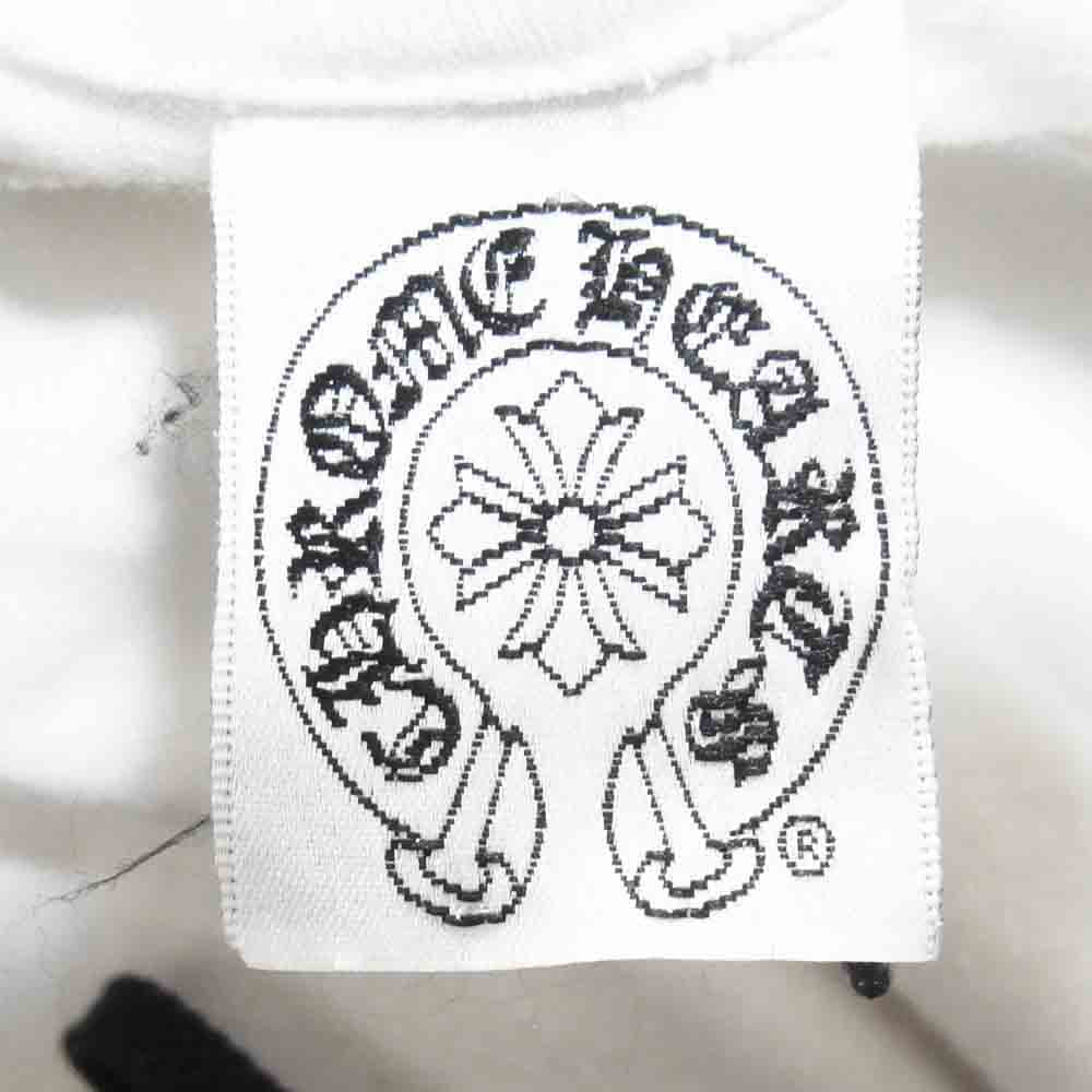 CHROME HEARTS クロムハーツ（原本無） スクロールラベル 胸ポケット ロゴ ダガー プリント Tシャツ ホワイト系 S【中古】