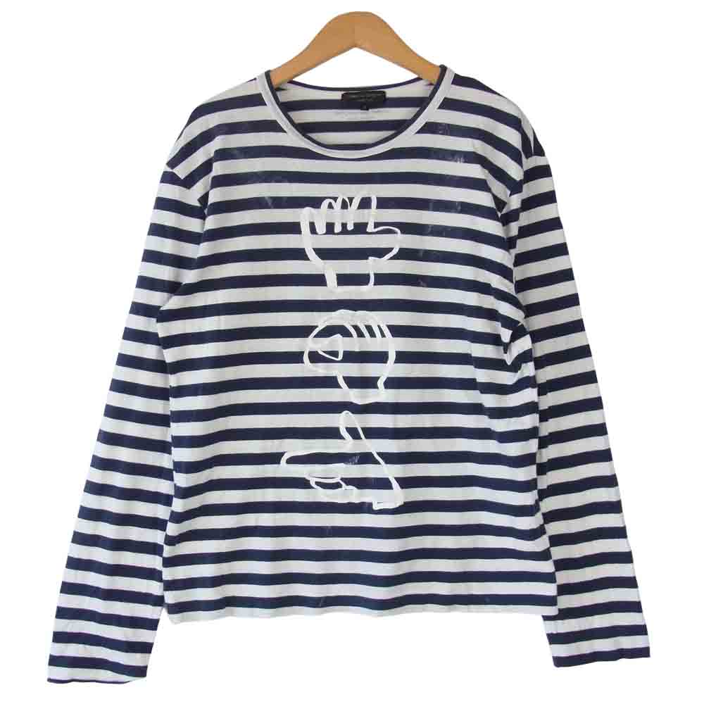 COMME des GARCONS コムデギャルソン ボーダー L/S 長袖 Tシャツ ネイビー系×ホワイト系 S【中古】