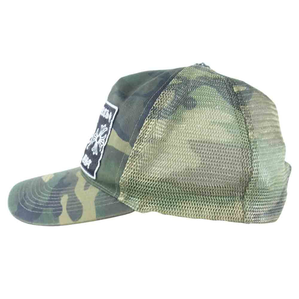 CHROME HEARTS クロムハーツ（原本無） TRUCKER CAP 迷彩 クロスボール メッシュ トラッカー キャップ カモ 帽子 カーキ系【中古】